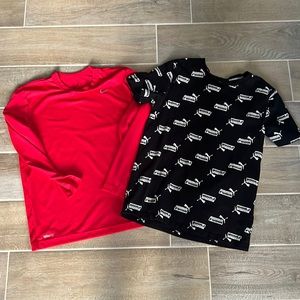 Nike and puma athletic shirts